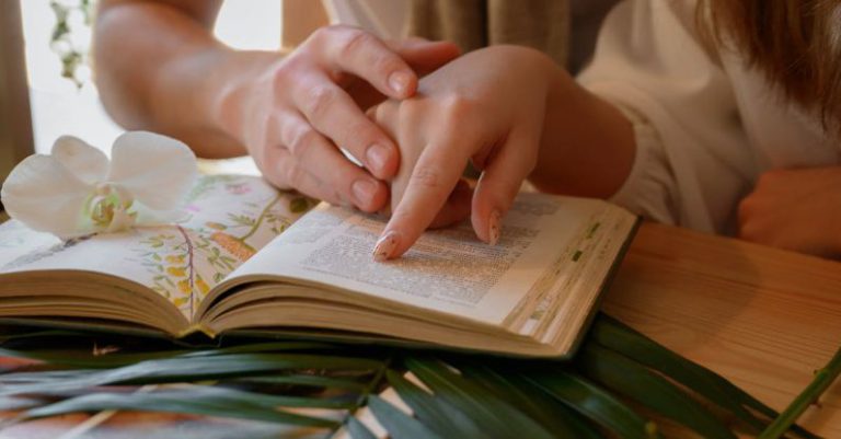 Speed Reading - A young couple are reading a book. students studying botany