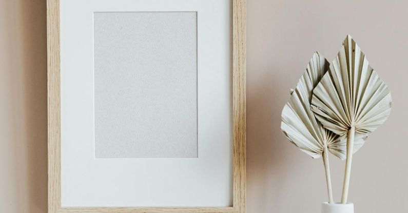 Minimalism Concept - Scandinavian room interior with mockup photo frame and vase
