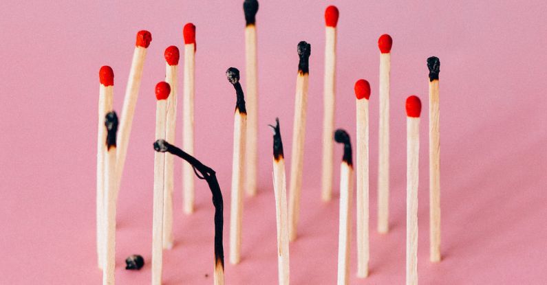 Burnout Concept - Burned Matchsticks