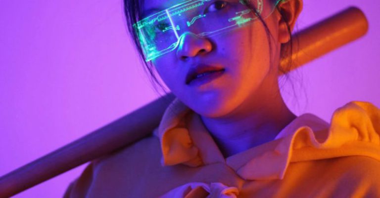 Future Trends - Asian woman in futuristic glasses